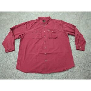 Guide Series Button Up Shirt Mens 3XLT TALL Red Long Sleeve Hiking Outdoor